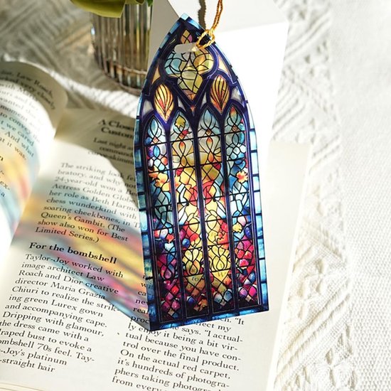 Bladwijzers 3 Stuks - Donker Romantiek - Acryl Glas-in-lood Kasteel - Creatieve leeservaring - Vemera — afbeelding 3
