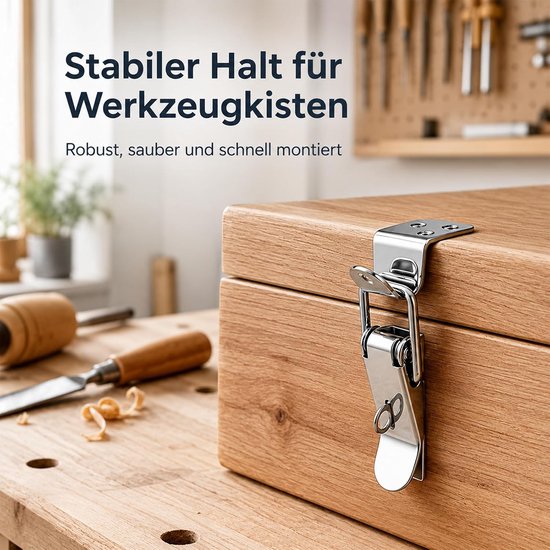 4 Stuks 90 graden sluitingen, L-vorm, metaal, met sleutelgat, grendel — afbeelding 4