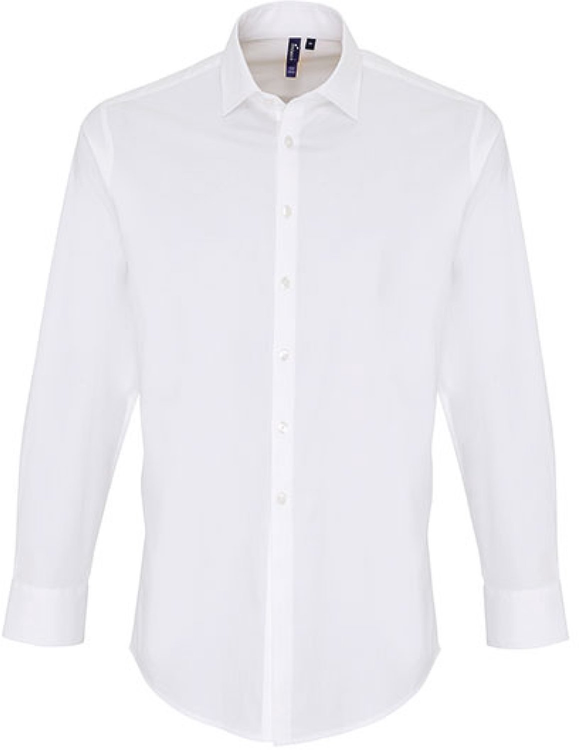 Premier Workwear - Men´s Stretch Fit Poplin Long Sleeve Cotton Shirt - White - S