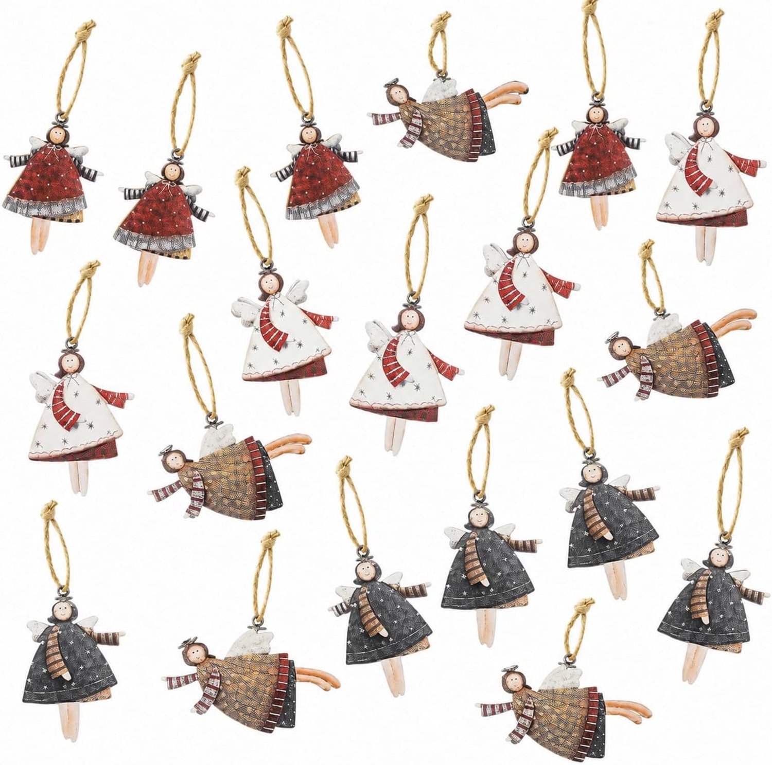 20 Kerstboomhangers Houten Figuurtjes 6 cm