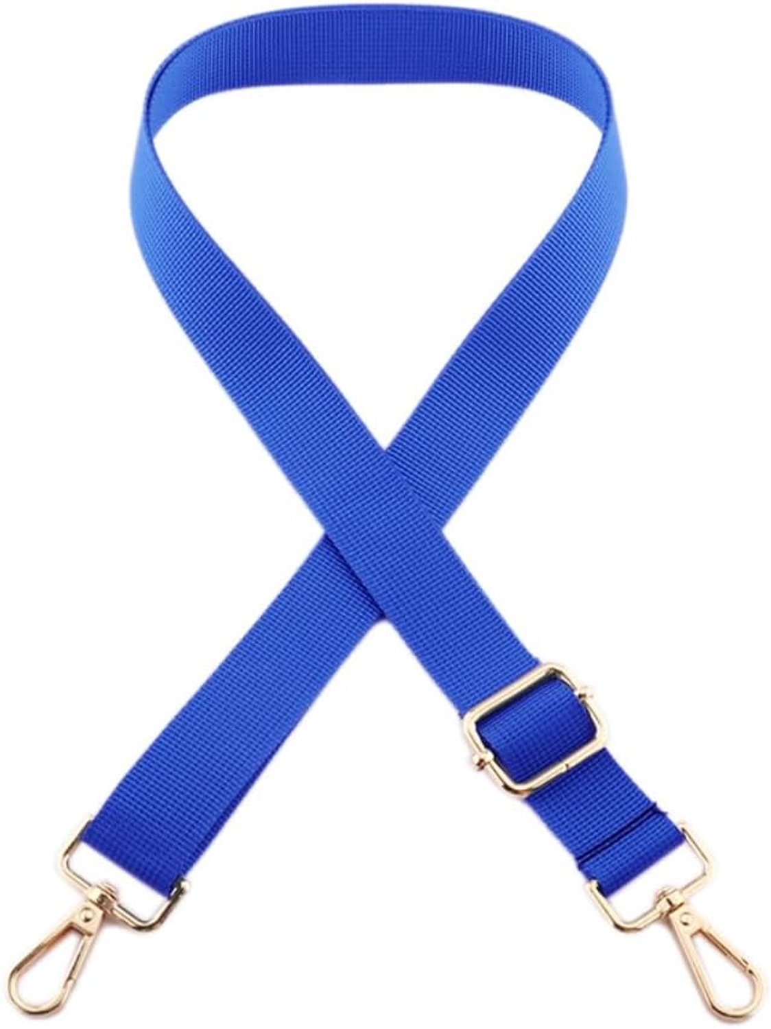 Tasriem 2,5 cm breed, 75-145 cm, blauw, zwarte sluiting