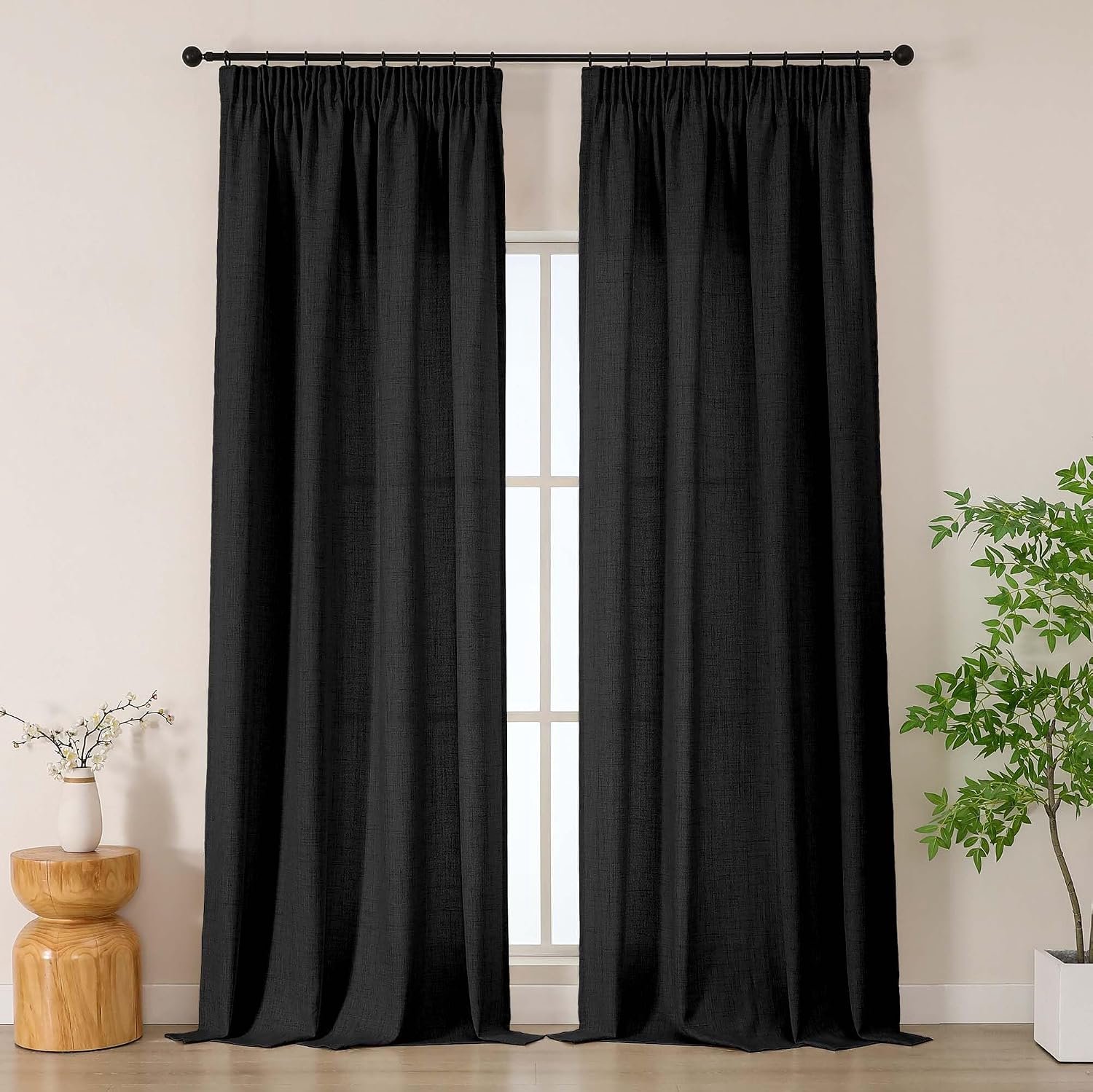 2 gordijnen met kreukband, 245 cm hoog x 140 cm breed
