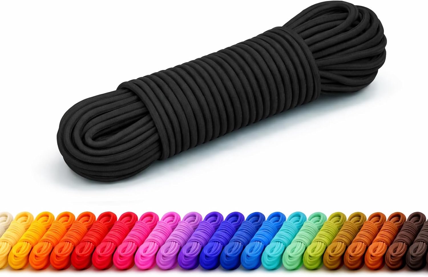 1mm / 2mm / 2,5mm / 3mm / 4mm / 5mm, 5m / 4m / 3m / 2m, 32 kleuren, zwart 3mm x 5m