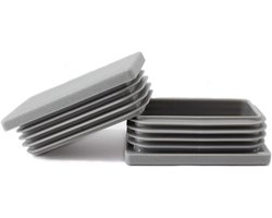 Lamellenstoppen 80 x 40 mm - grijs polyethyleen - voor buisafdekking - geschikt voor meubels - 21 stuks - ServiceTopper