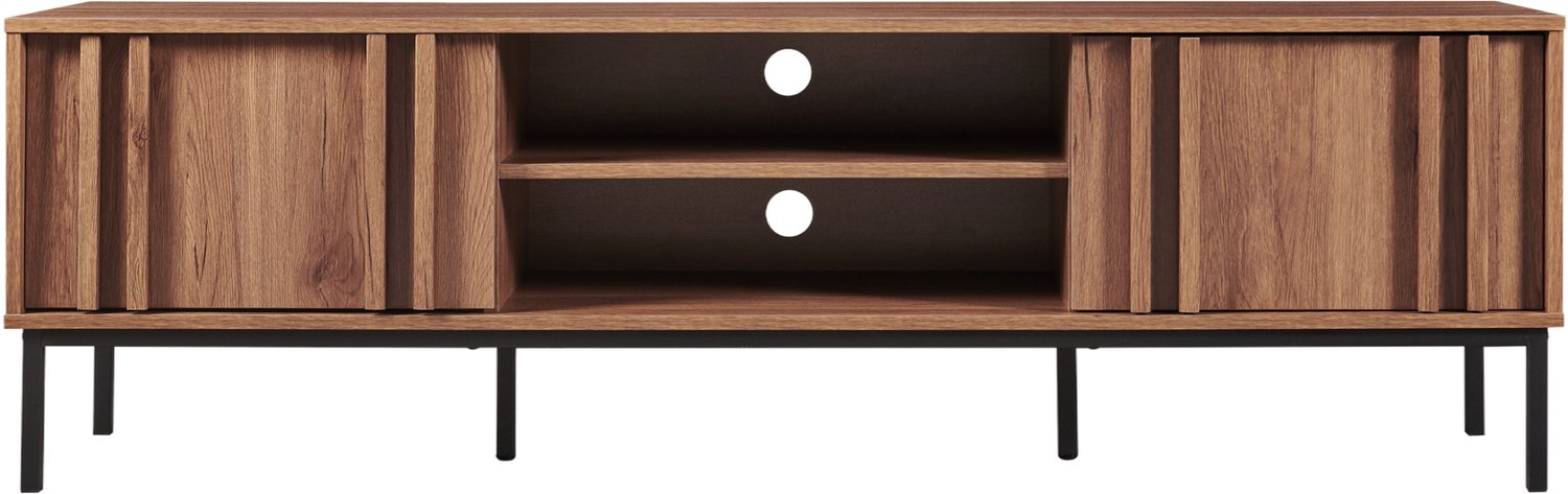 en.casa Tv meubel Kilmandar 160x40x49 cm walnootkleurig en zwart [en.casa]