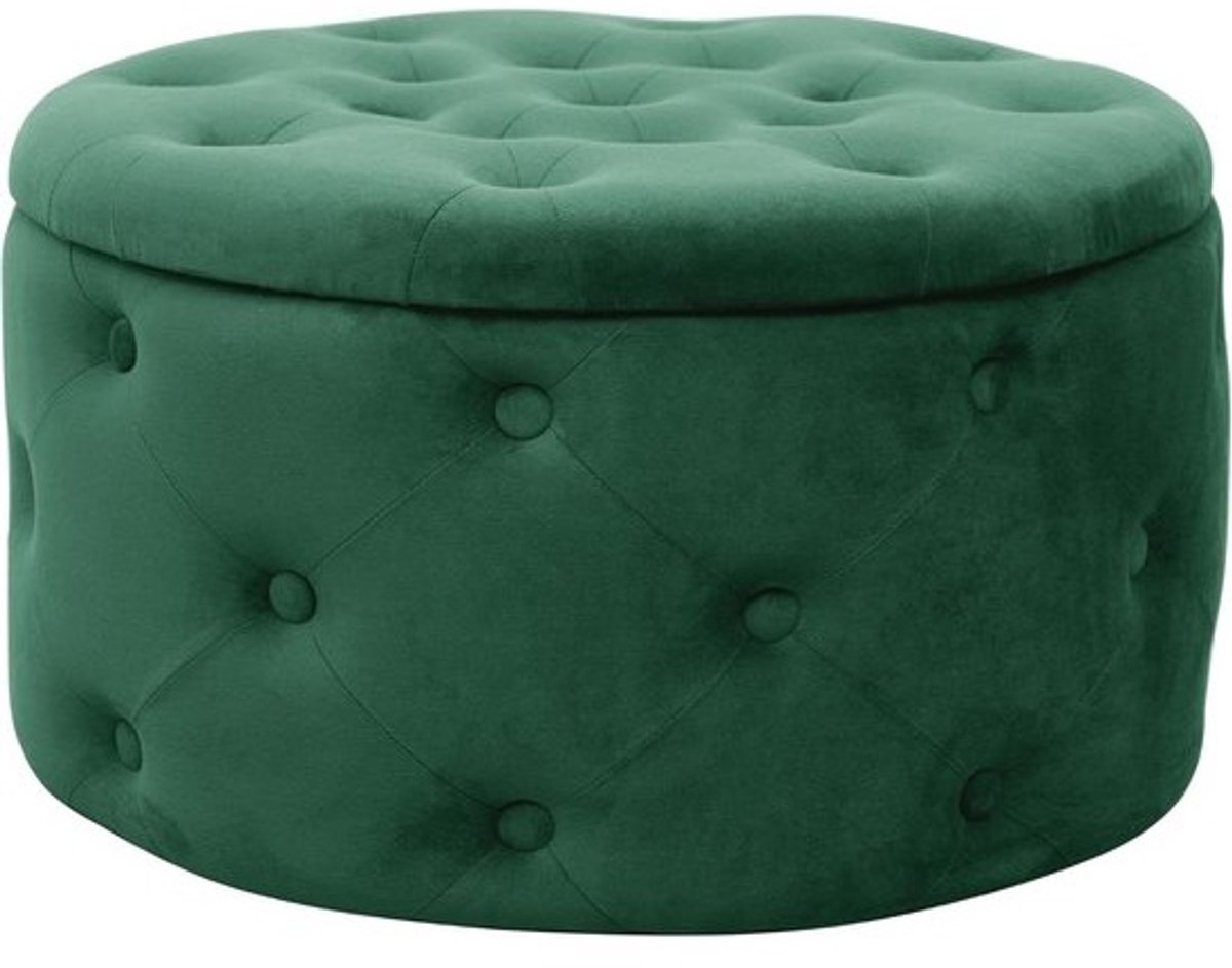 Gewatteerde velours poef met opbergruimte | 55 cm | Multifunctionele poef