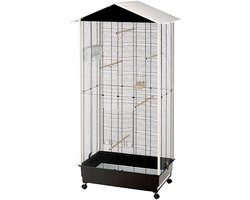 Ferplast Nota S Vogelkooi Buitenvolière - Voor Kanaries, Grasparkieten en Exotische Vogels - Met Wielen - 76,5 x 57 x h 161,5 cm