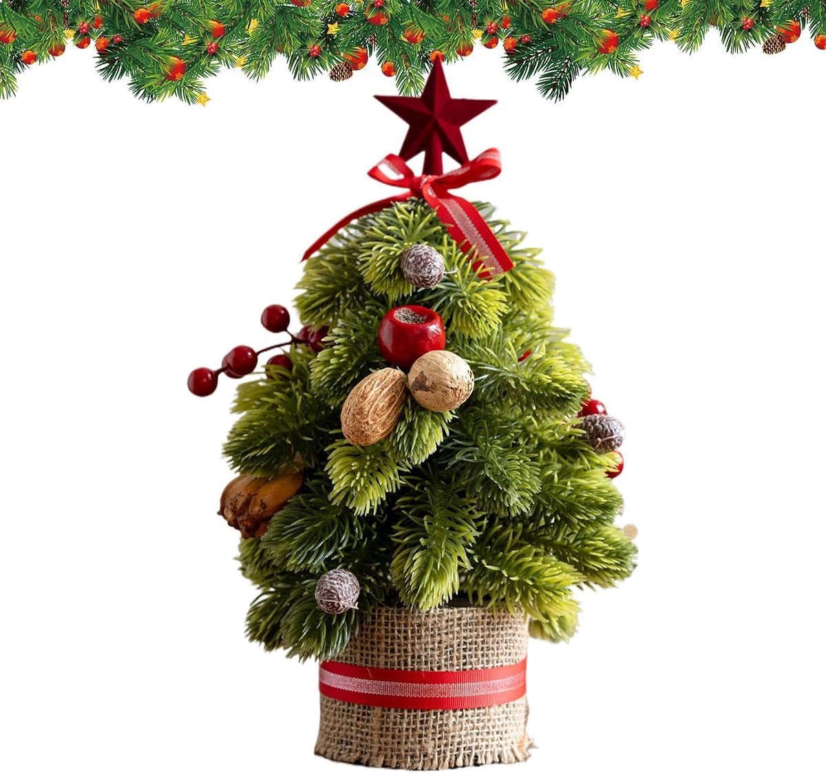 Kerstboom Realistische Rode Bes Feestelijke Rustieke Decor