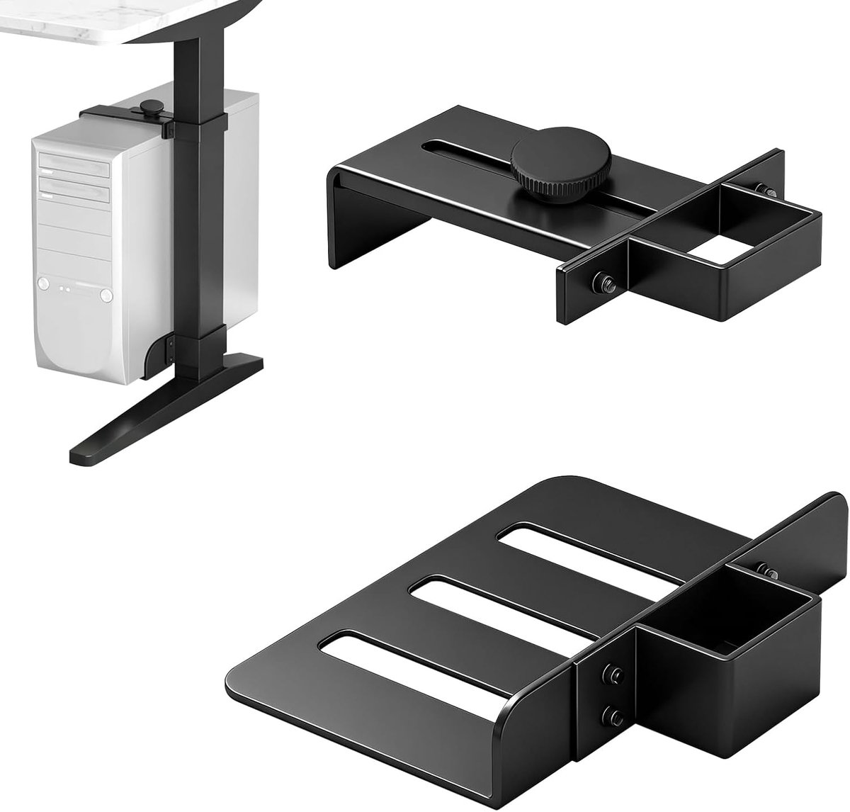 Onder het bureau, verstelbare CPU-houder