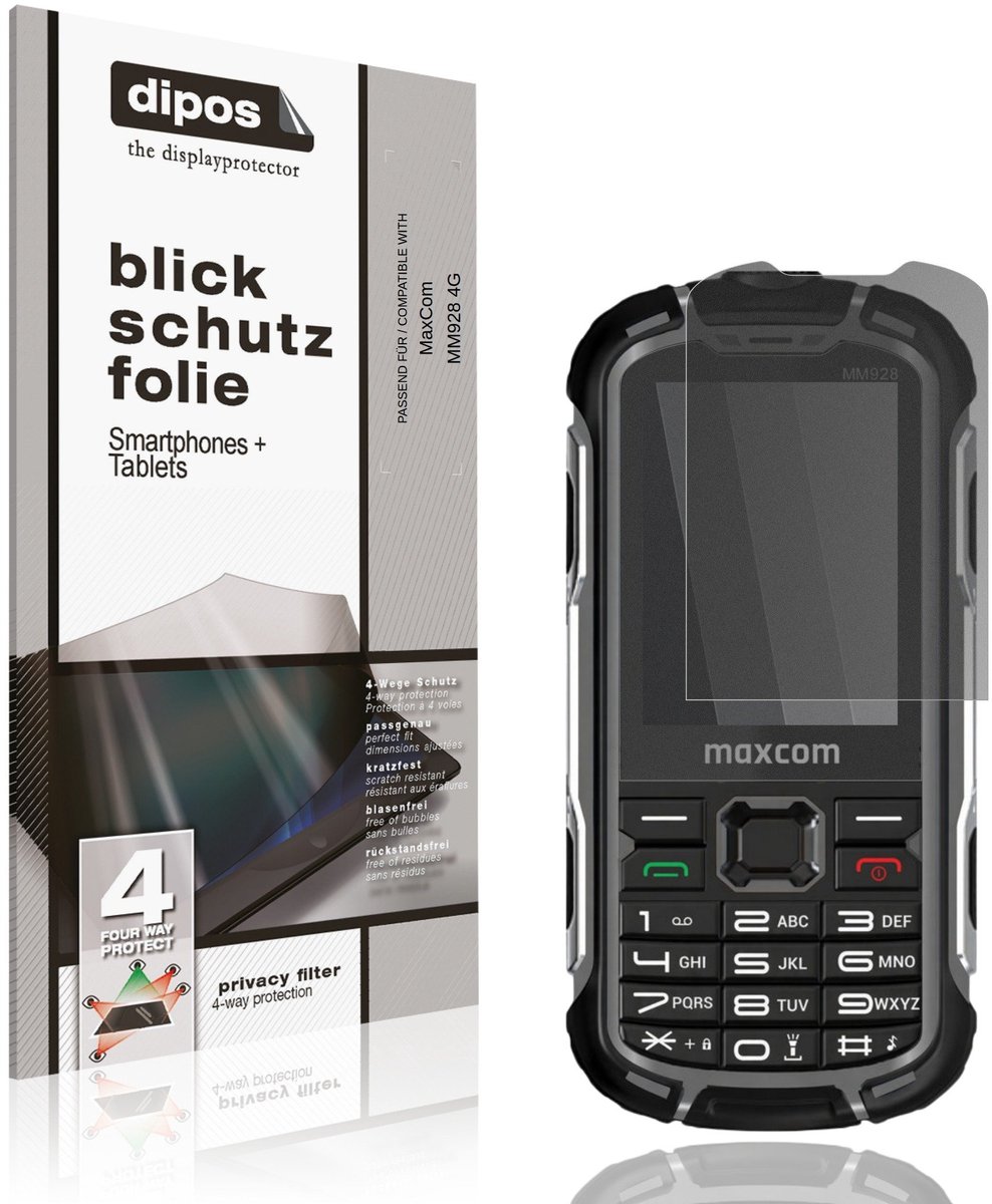 dipos – Matte Privacy Screenprotector geschikt voor MaxCom MM928 4G | Anti-Spy Beschermfolie