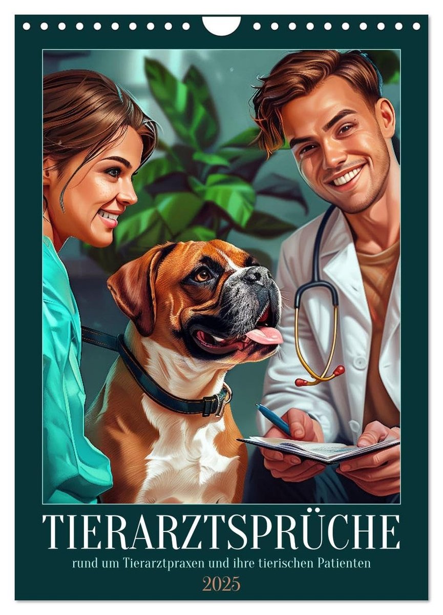 Humoristische Tierarztsprüche Wandkalender 2025