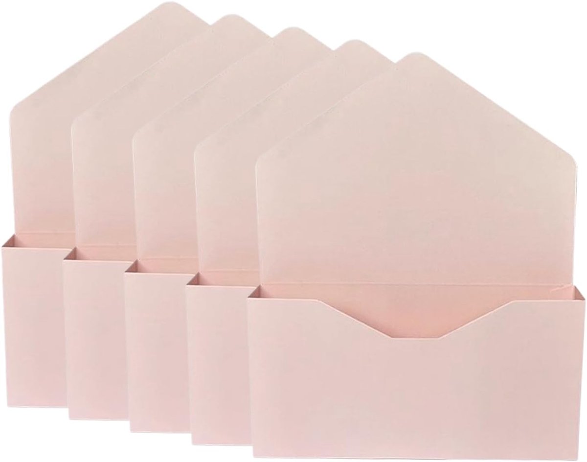 Geschenkenvelop, opvouwbaar met handvat, 5 stuks doosjes voor boeketten, voor vrouwen, meisjes, liefhebbers, vakantie, party, St