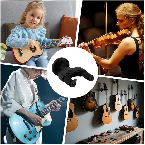 Wandhouder voor bassen, haak voor het ophangen van gitaren aan de muur, accessoires voor muziekinstrumenten voor muziekinstrumenten voor muziekkamer, viool, slaapkamer, mandoline — afbeelding 4