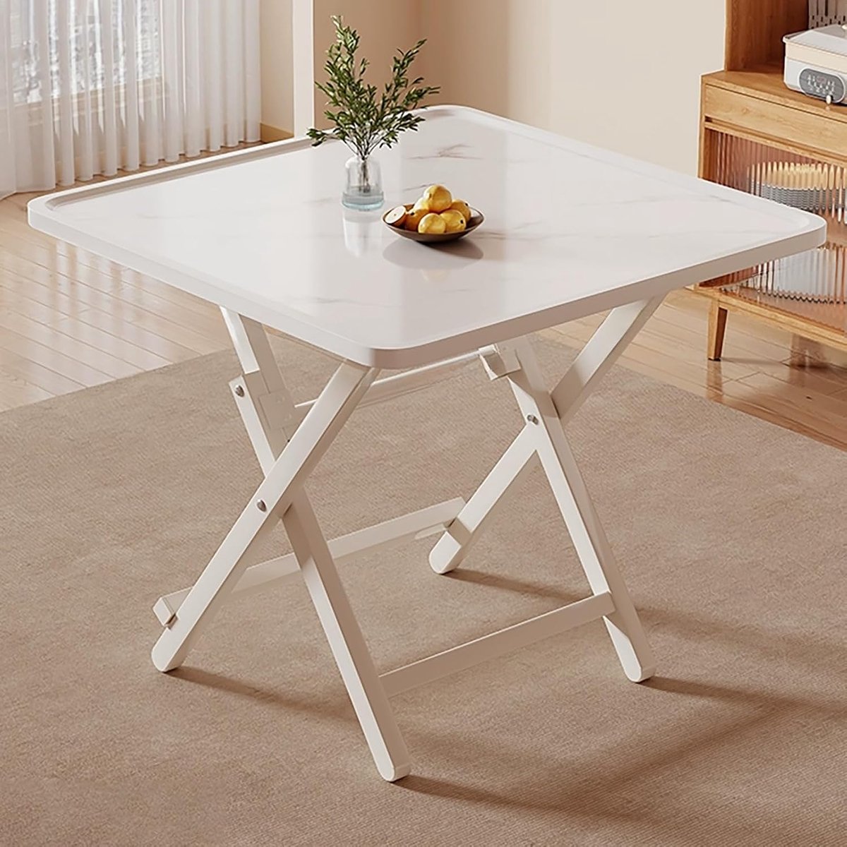 Houten ruimtebesparende eettafel met verhoogde rand ontwerp geen montage vereist ideaal voor eetkamer of keuken moderne zwarte afwerking