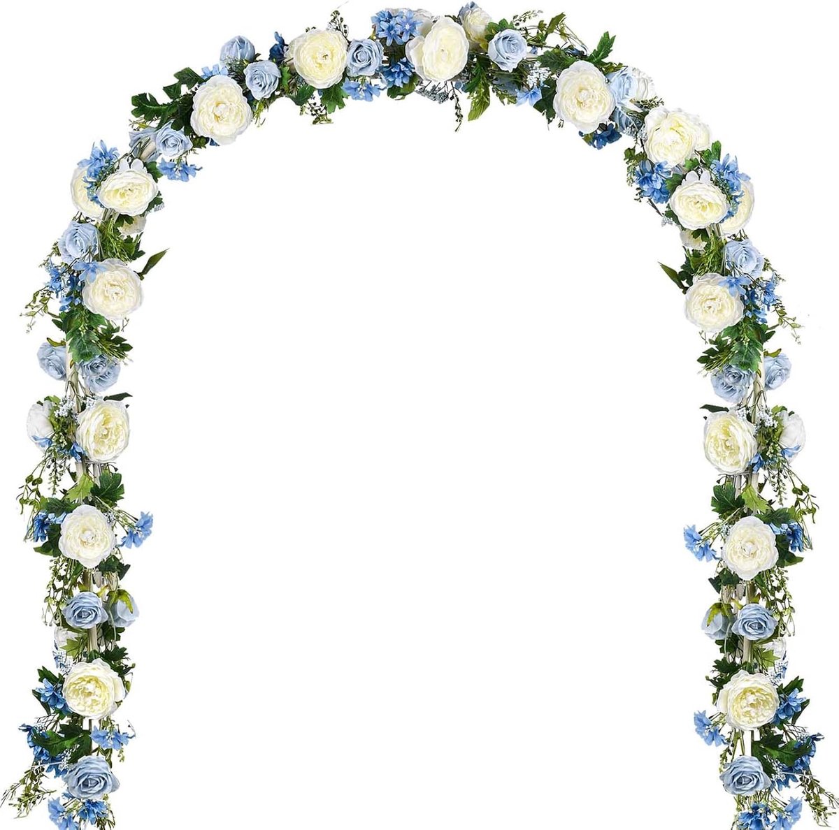 2 stuks kunstmatige pioenrozen bloemenslinger - 1,8 m zijden pioen slinger bloemen wijnstok blauwe en witte pioen zijden bloemen voor bruiloft boog feest tafeldecoratie (blauw)
