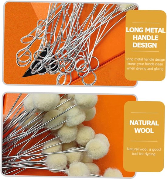 30 Stuks Wollen Bolborstel Wolvilten Wollen Bollen Grote Schoonmaak Bingo Textielverf Leerbewerking Wollen Dauber Wollen Borstel Wollen Dauber Wollen Bol Applicator — afbeelding 2