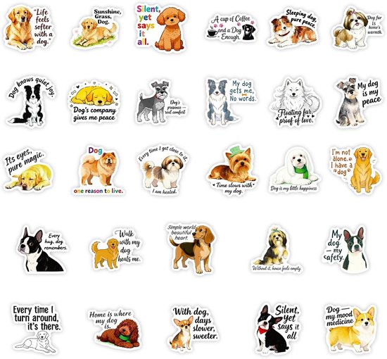 112 Stuks honden tekst stickers,troostende hondenstickers,kalmerende hondenstickers,huisdier stickers voor waterflessen,koffers,fietsen,auto's,tablets — afbeelding 2