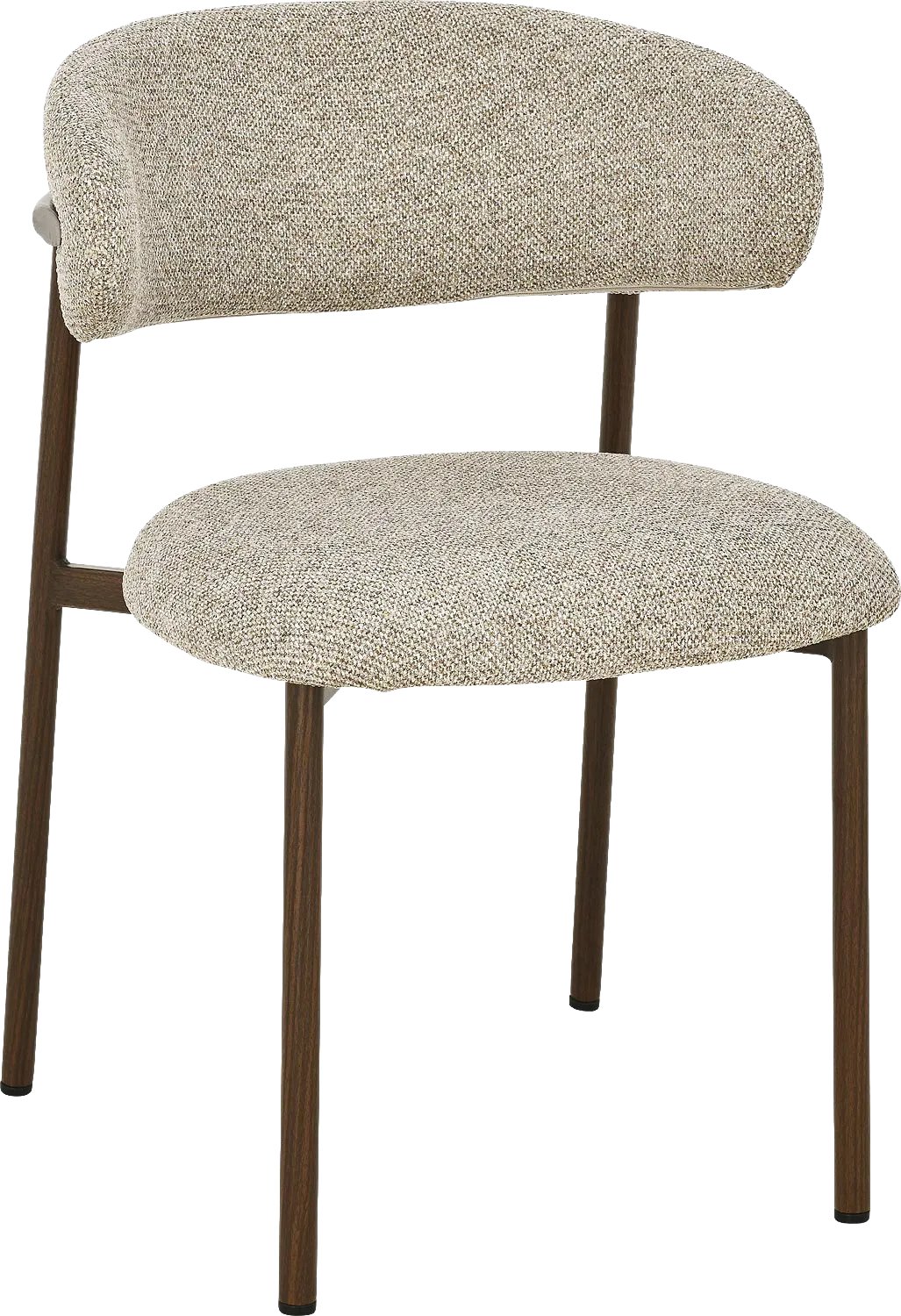Goossens Eetkamerstoel Siem - Beige - Stof - Zonder Armleuning stof gemeleerd grof geweven naturel