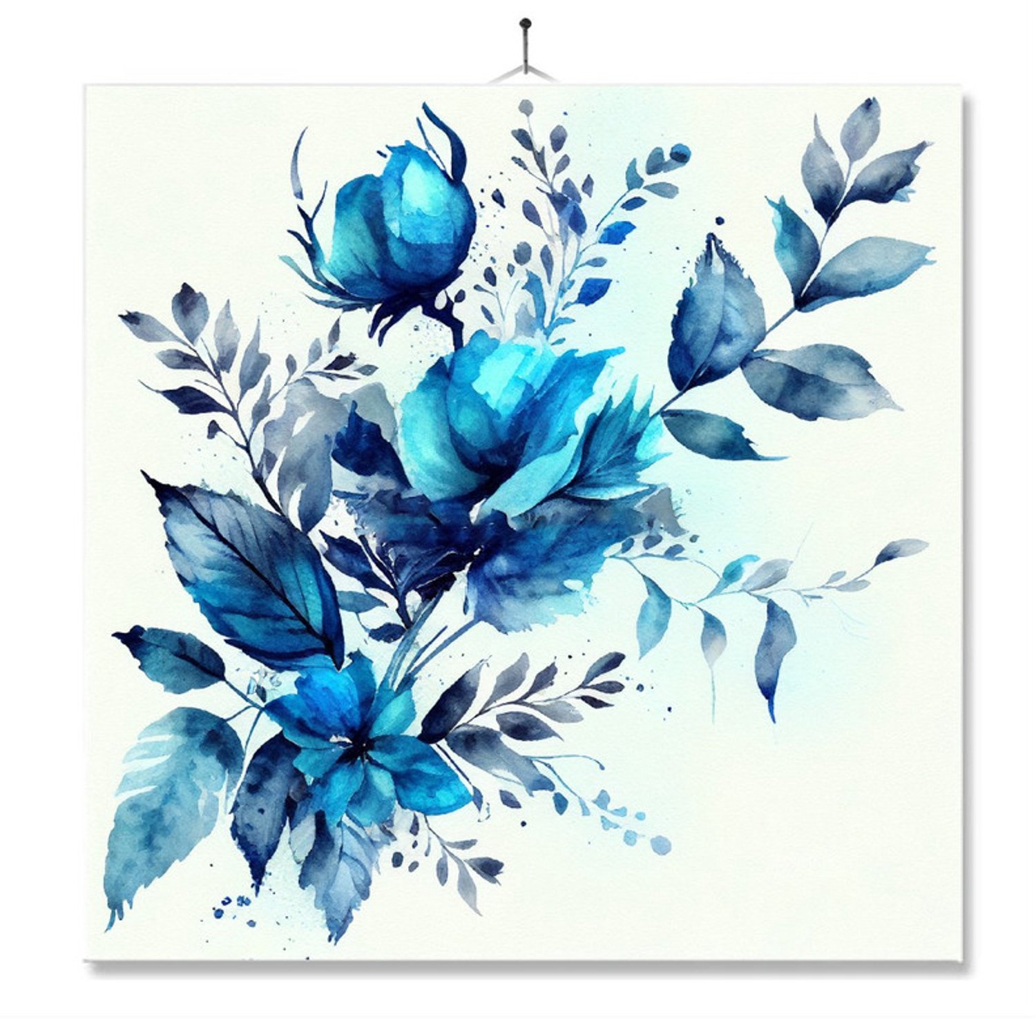 MC Living Tegel Met Opdruk | Kado | Cadeau | Delfs blauwe bloemen