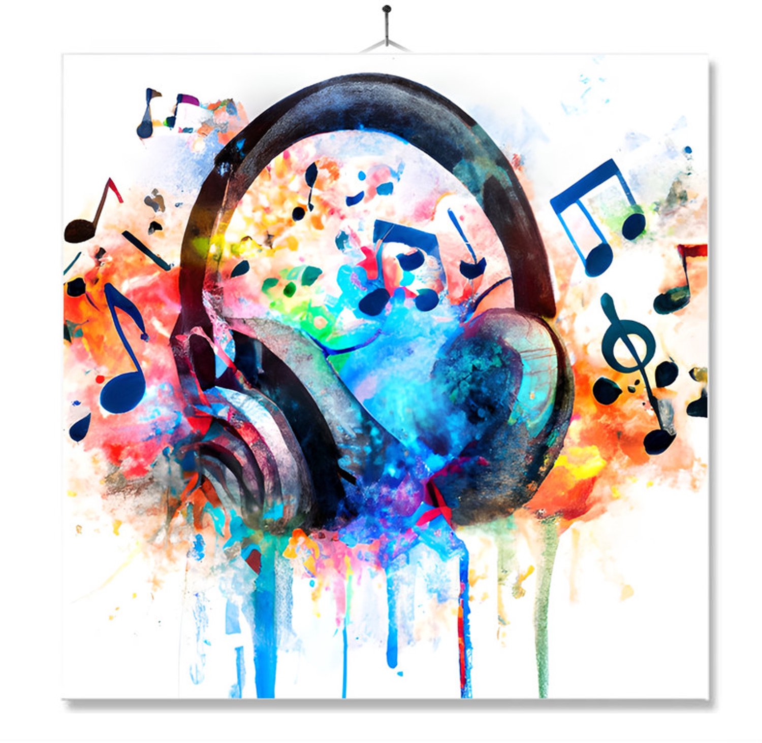 MC Living Tegel Met Opdruk | Koptelefoon Muziek Multi-Color