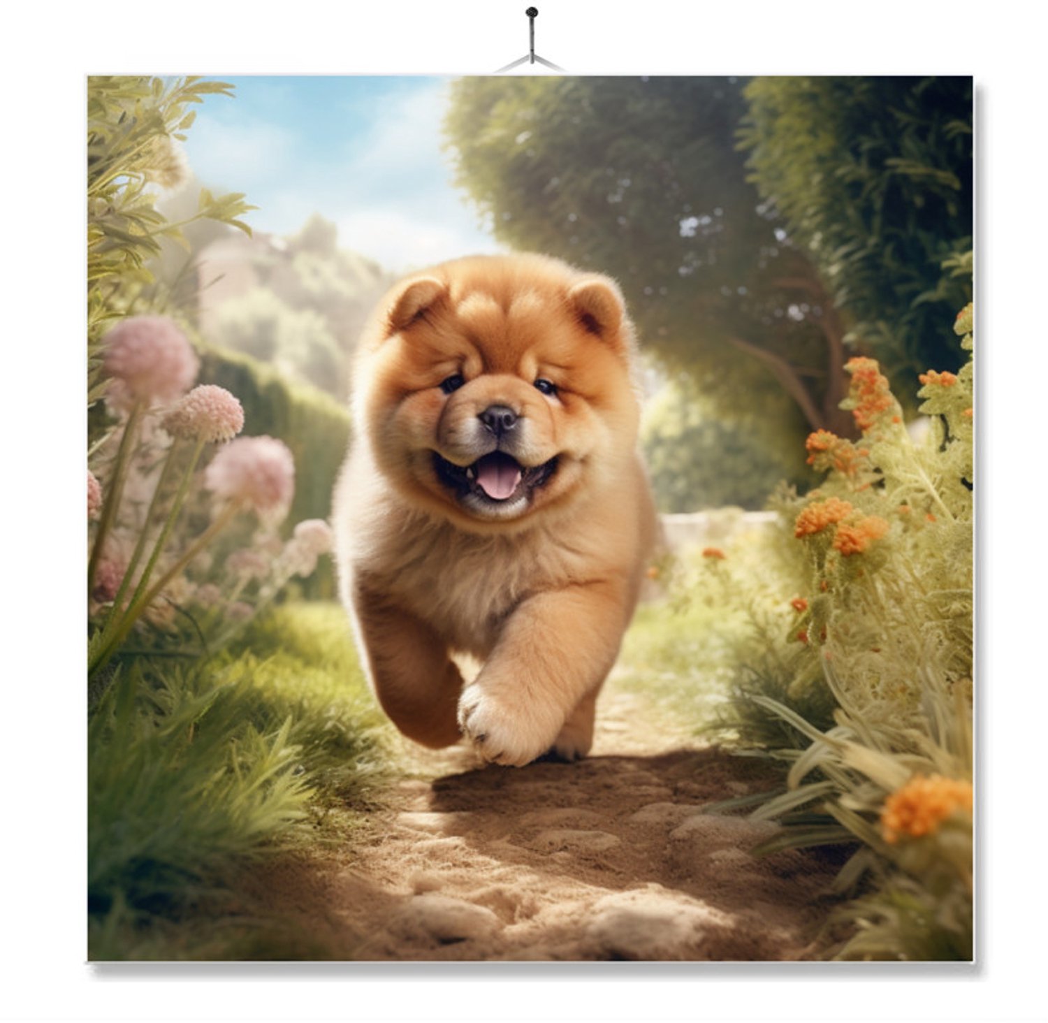 MC Living Tegel Met Opdruk | Geschenk | Puppy In De Tuin | ChowChow ontwerp 4