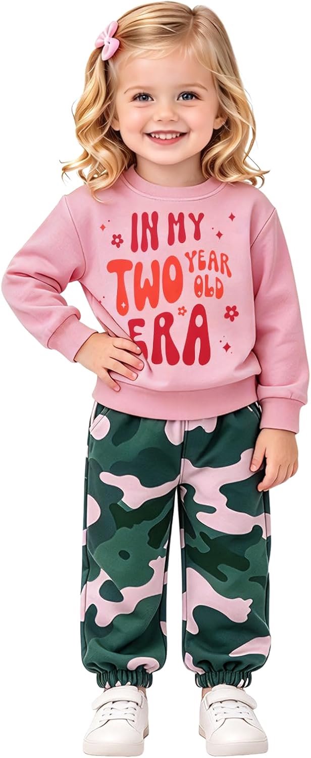 Sweatshirt en broek set voor meisjes 2-7 jaar camouflage