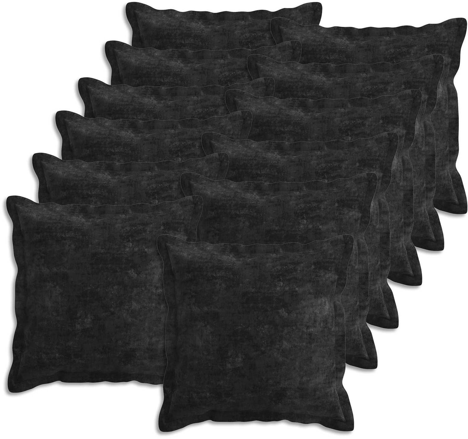 vidaXL Dekenkussen - 12 - st - HOUTEN - Antraciet - 50 - x - 50 - cm - Chenille - Stof