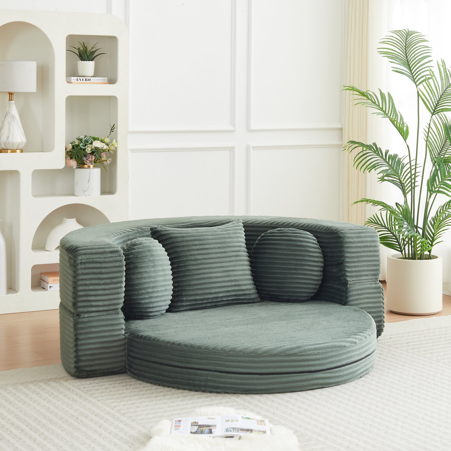 CHICFURN Slaapbank - 4-in-1 - Schuim - Groen