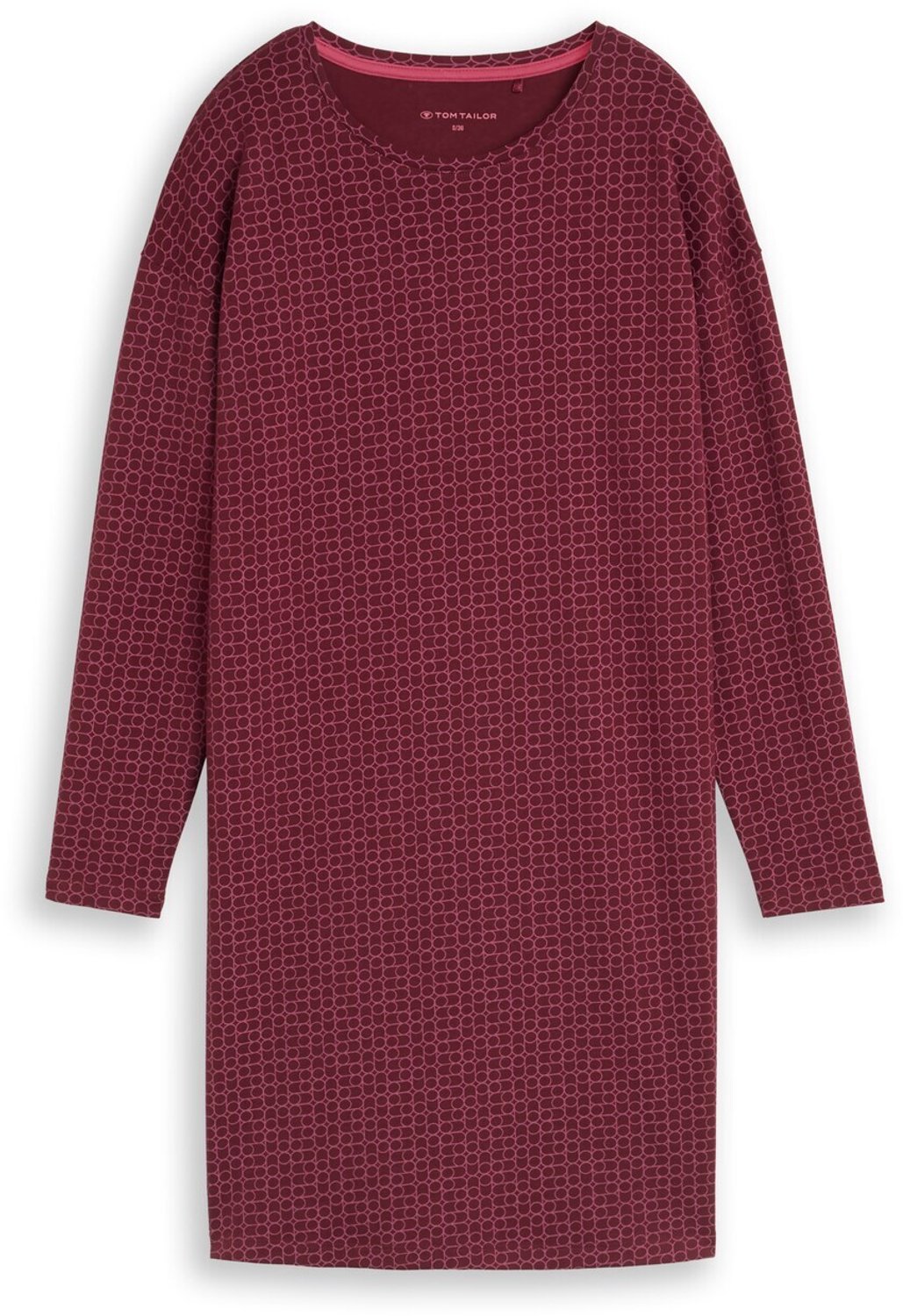 Tom Tailor Nachtjapon met all-over print van katoen - red-medium-allover