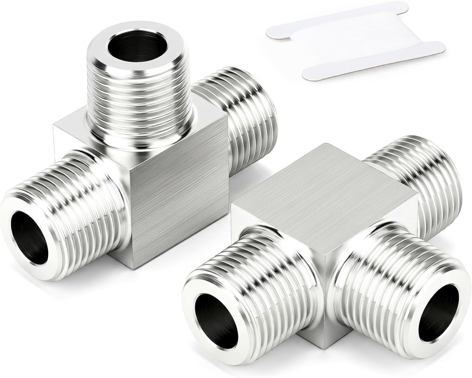 T-stuk buisfitting 1/4" - roestvrij staal 304 - hoge druk - voor industriële pijpleidingen - 2 stuks - m-winkel