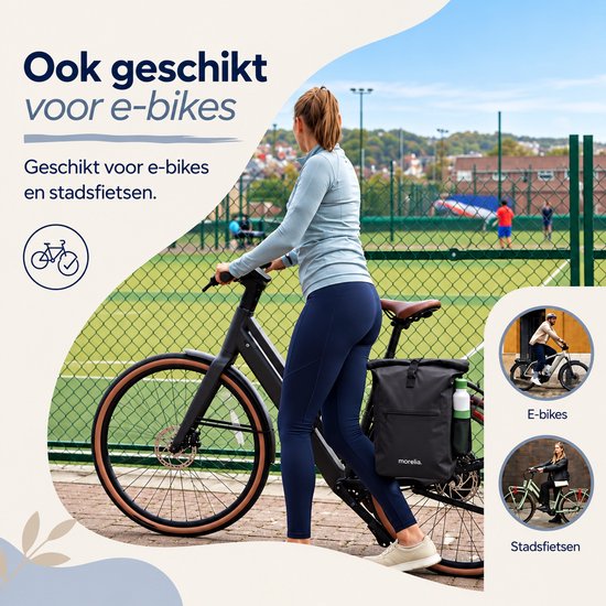 Morelia® 3 in 1 Fietstas - 100% Waterdicht - 28 Liter - fietstassen voor elektrische en standaard fietsen - Tarpaulin materiaal- Blauw van Morelia — afbeelding 2