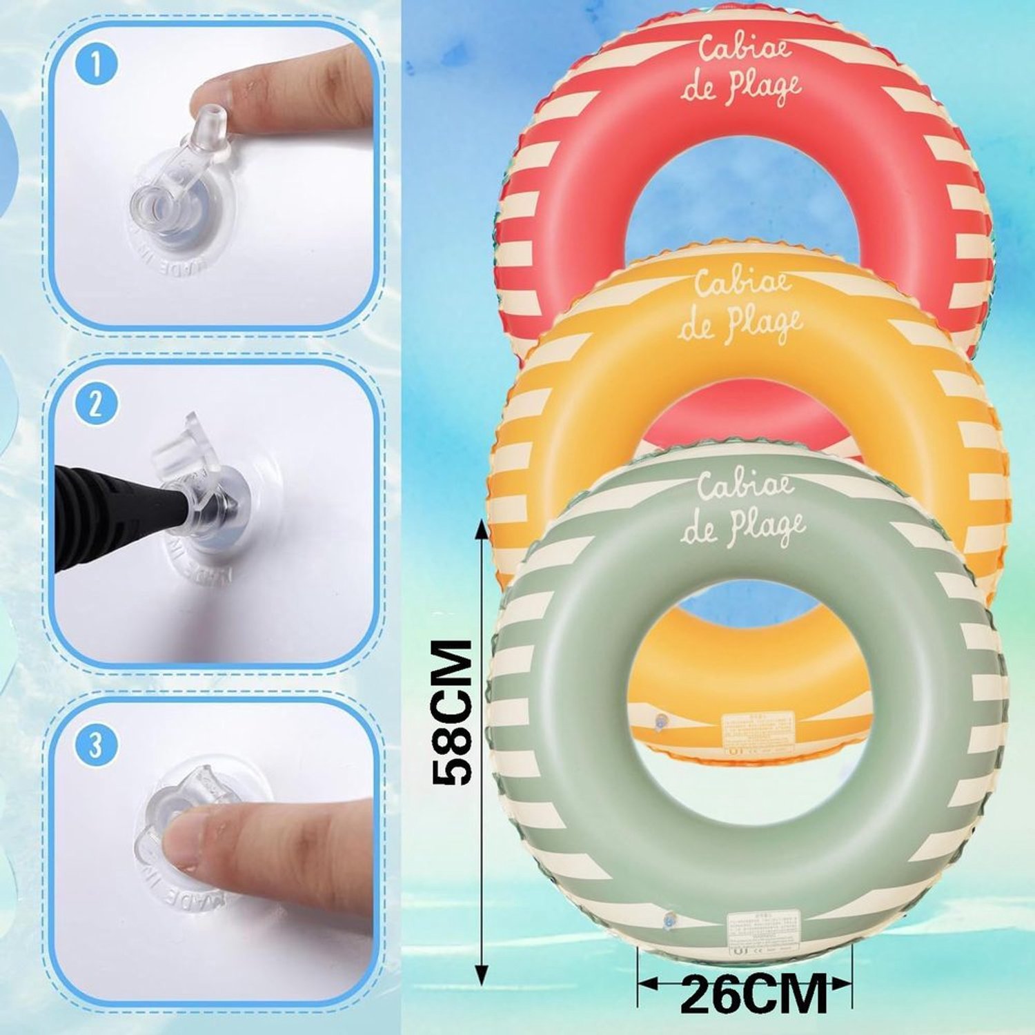 Opblaasbare Retro Zwemring voor Kinderpoolparty's – foto 2