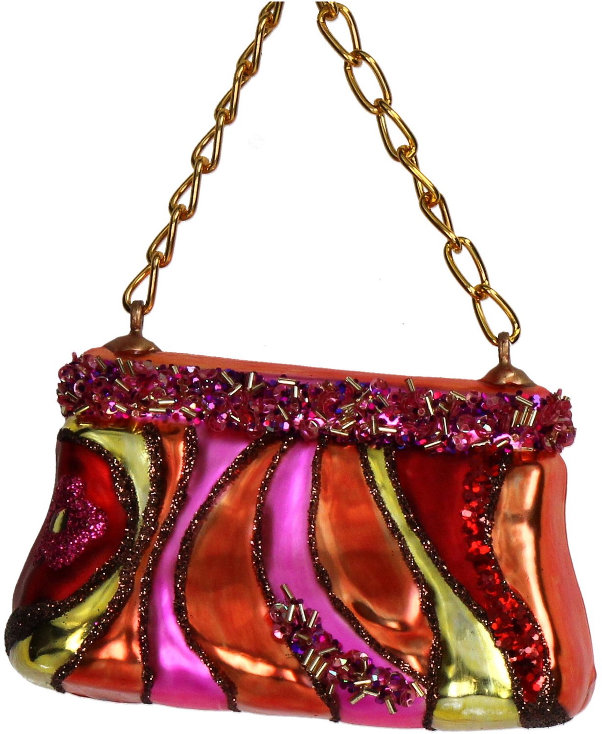 HD Collection Ornament kerstbal Tas Glas Multi 10.2 cm HD Collection