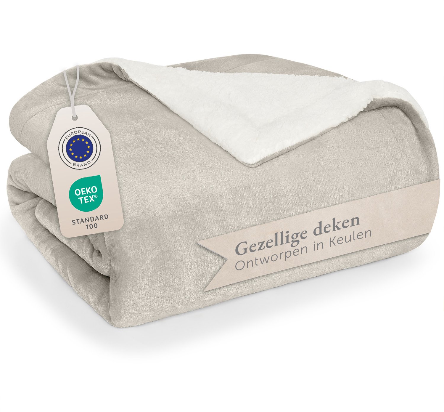 Blumtal Sherpa Fleece Deken - Sherpa Plaid - Plaid Bank - Fleece Deken 150 x 200 cm - Beige