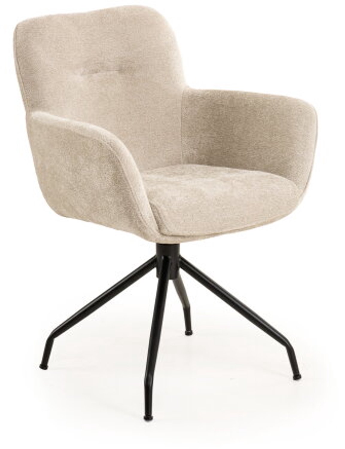 Moods Collection Eetkamerstoel Helsinki draaibaar Atlas zwart - Stella naturel 01