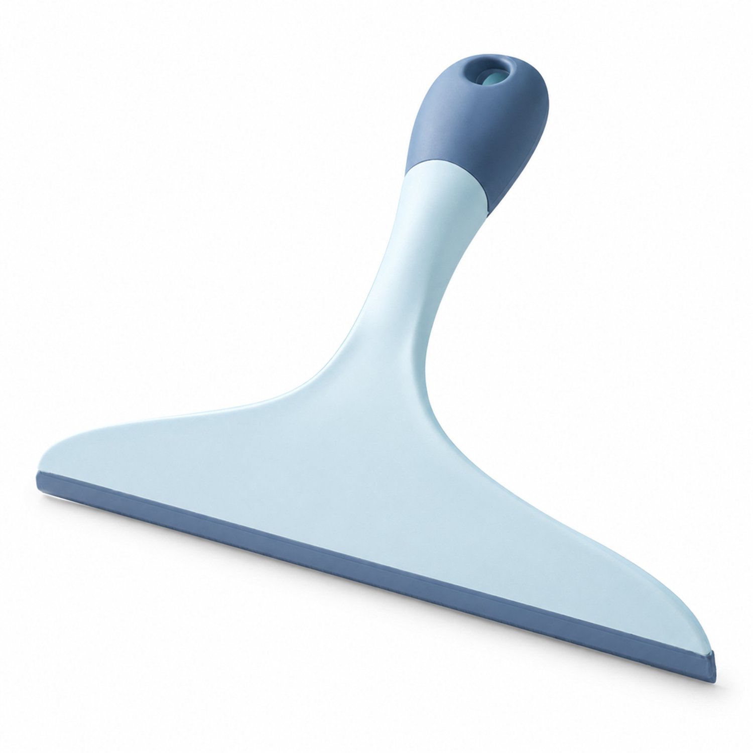 Blauwe raamwisser voor vlak glas, 24,5 x 17 x 3 cm, met handgreep en ophangoog, 1 stuk in OPP-zak