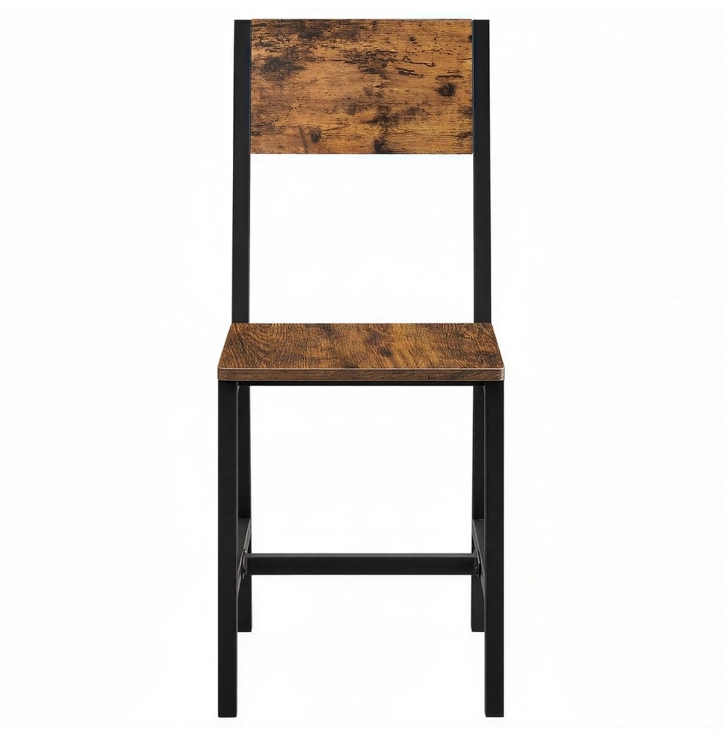 Klarven Eetkamerstoelen Vintagebruin-Inktzwart - Eetkamerstoelen Set van 4 - Metalen Frame - Draagvermogen 100 kg per Stoel - Voor Eetkamer, Woonkamer en Keuken