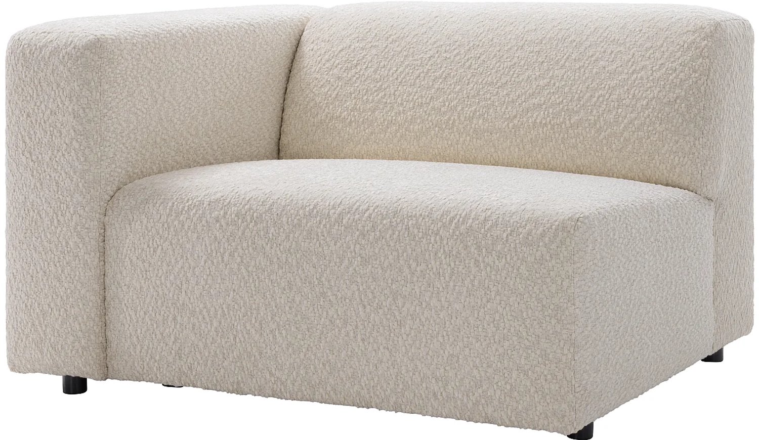 Vente-unique Linkse hoekfauteuil in beige chenillestof TORISO