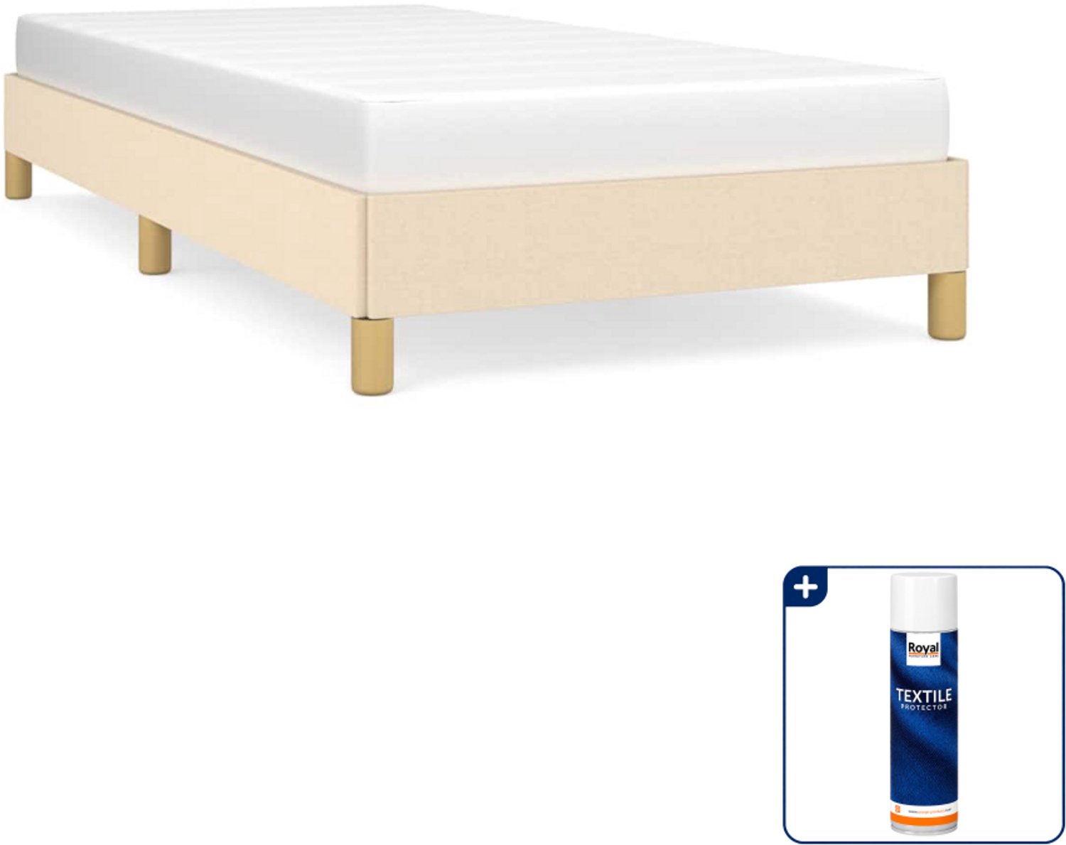 vidaXL bedframe - 100 x 200 cm - stof - crème - Inclusief textielbeschermer 500 ml