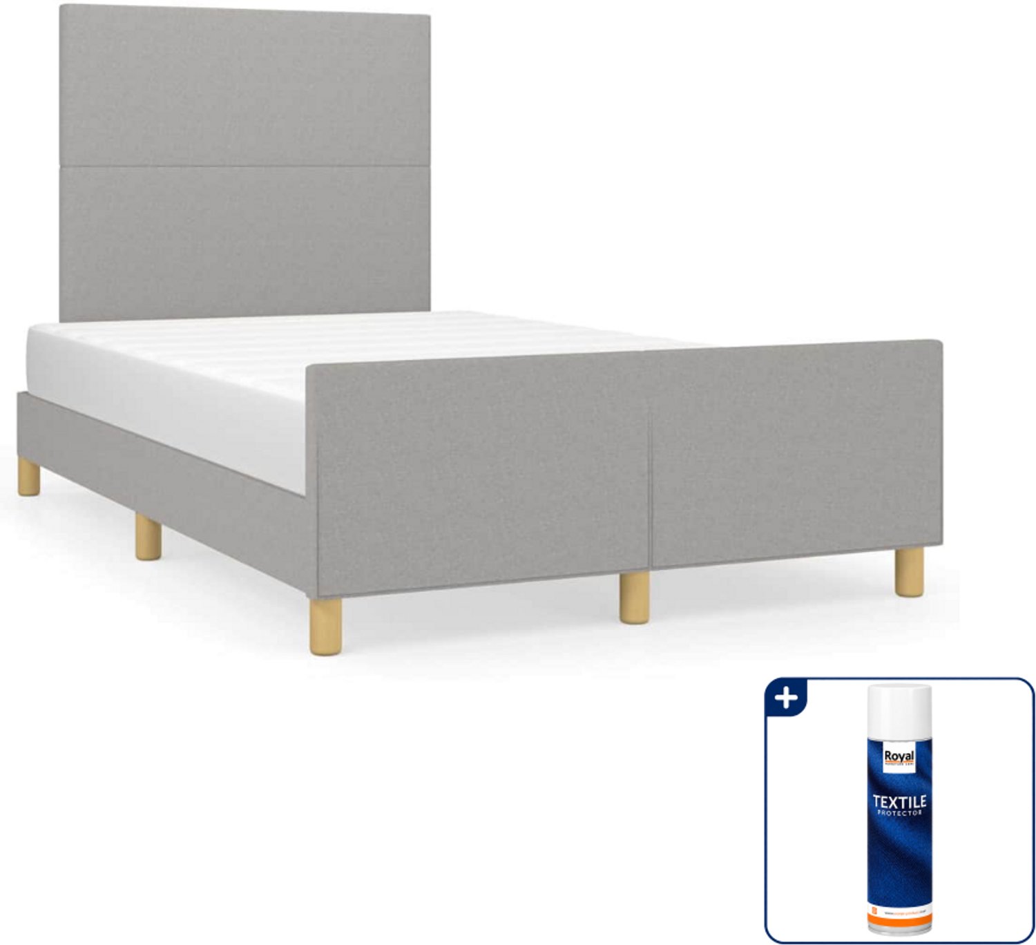 vidaXL bedframe - 120 x 200 cm - stof - lichtgrijs - Inclusief textielbeschermer 500 ml Blauw