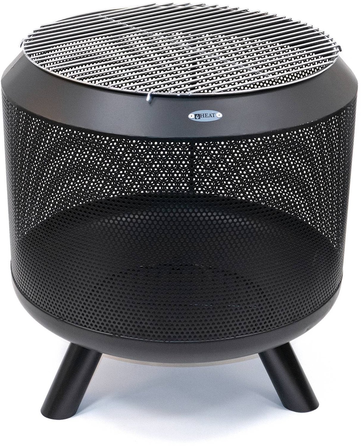 Bol.com HEAT Outdoor Living Trommelpot Met Grill - Vuurkorf voor Buiten - 54x54x60 cm aanbieding