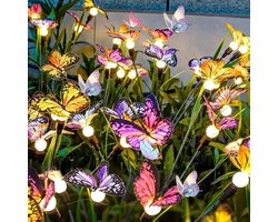 Op zonne-energie werkende tuinverlichting, set van 6, 36 LED-lampjes, vlinder- en vuurvliegvormige solarverlichting voor de tuin, IP65 waterdichte zwenkbare…