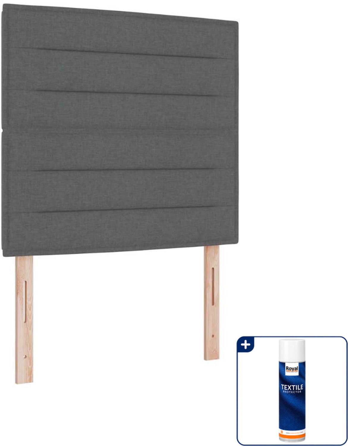 vidaXL boxspring - 90 x 200 cm - donkergrijs - Inclusief textielbeschermer 500 ml