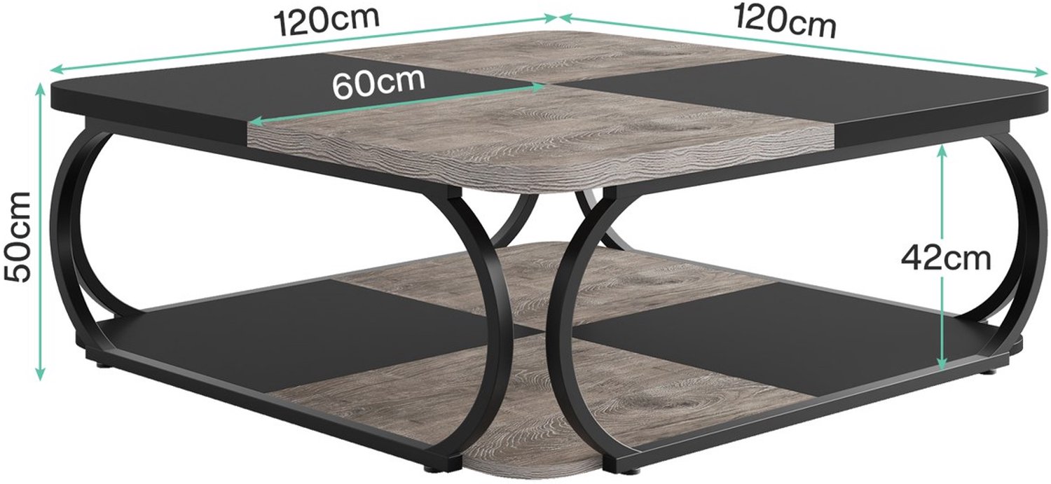 Salontafel vierkant - 100 x 100 x 50 cm - Hout