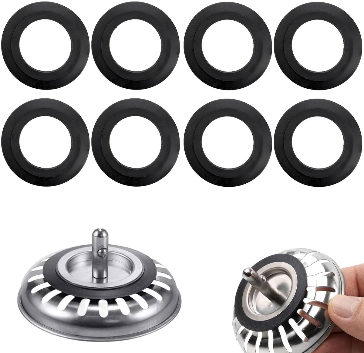 Elzusha - Afdichtingen voor keukenspoelbak - Rubber - 8 stuks
