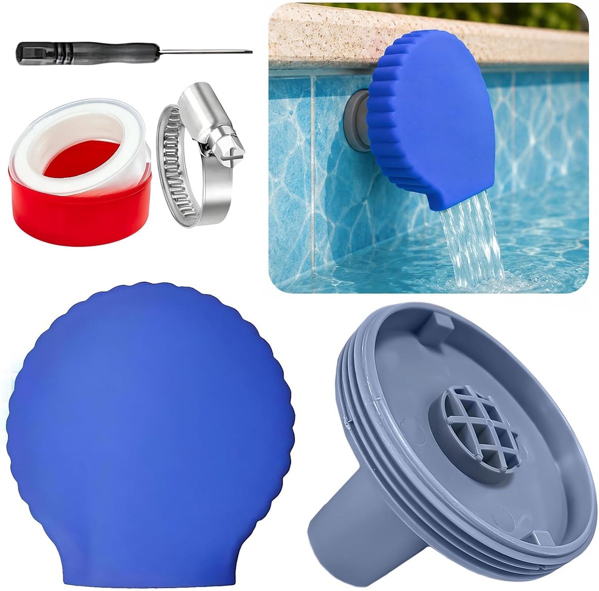Rotating zwembad nozzle set, 360° draaibaar, verstelbare inlaat- en afvoernozzles voor filter systemen, geschikt voor 32/38 mm aansluitingen
