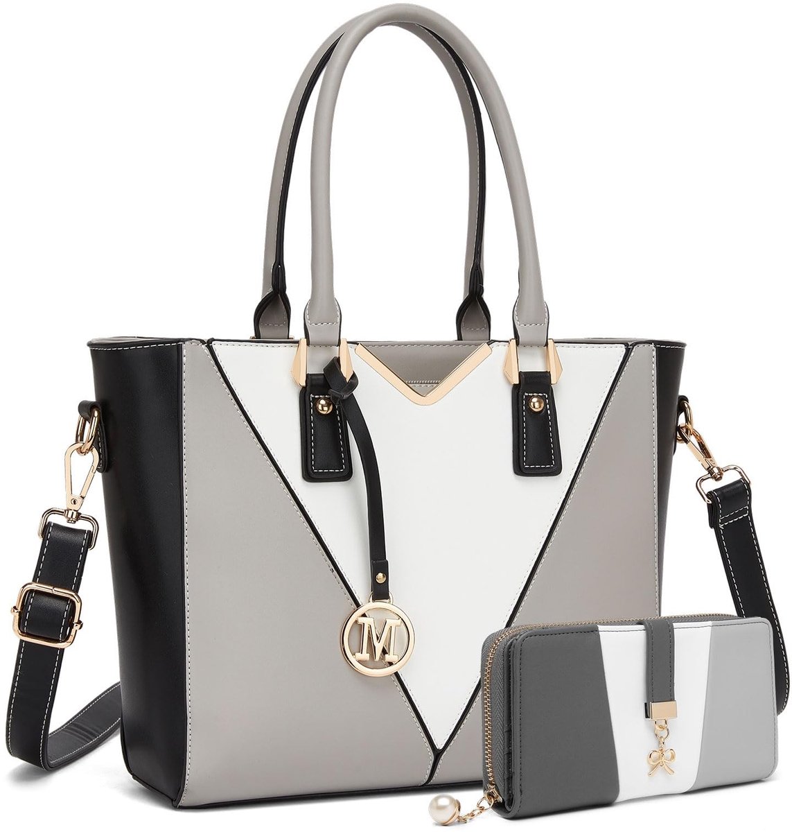 Elzusha - Elegante Schoudertas met Clutch - Grijs