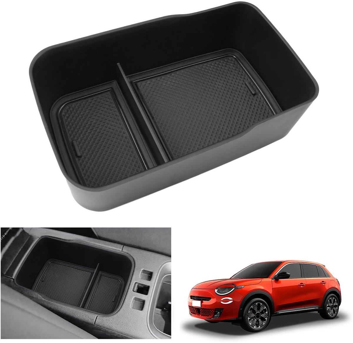Elzusha - Center Console Opbergbox voor Fiat 600/600e 2024-2026 - Organizer Tray