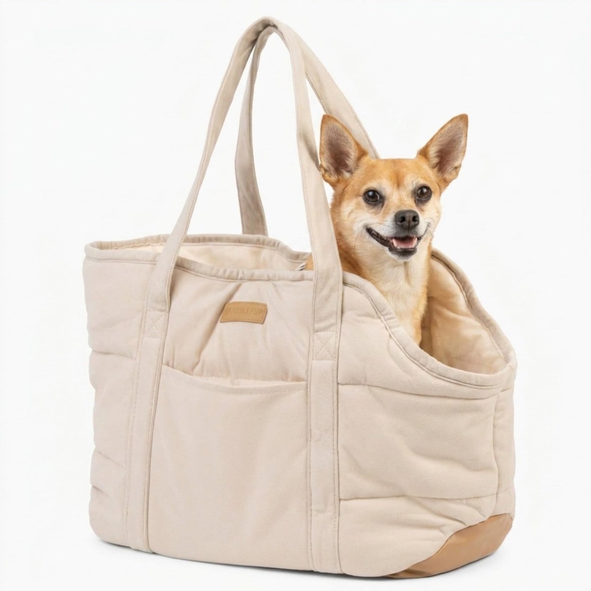 Elzusha - Draagbare Huisdier Carrier Tas - Lichtgewicht Ontwerp voor Kleine Honden - Crème