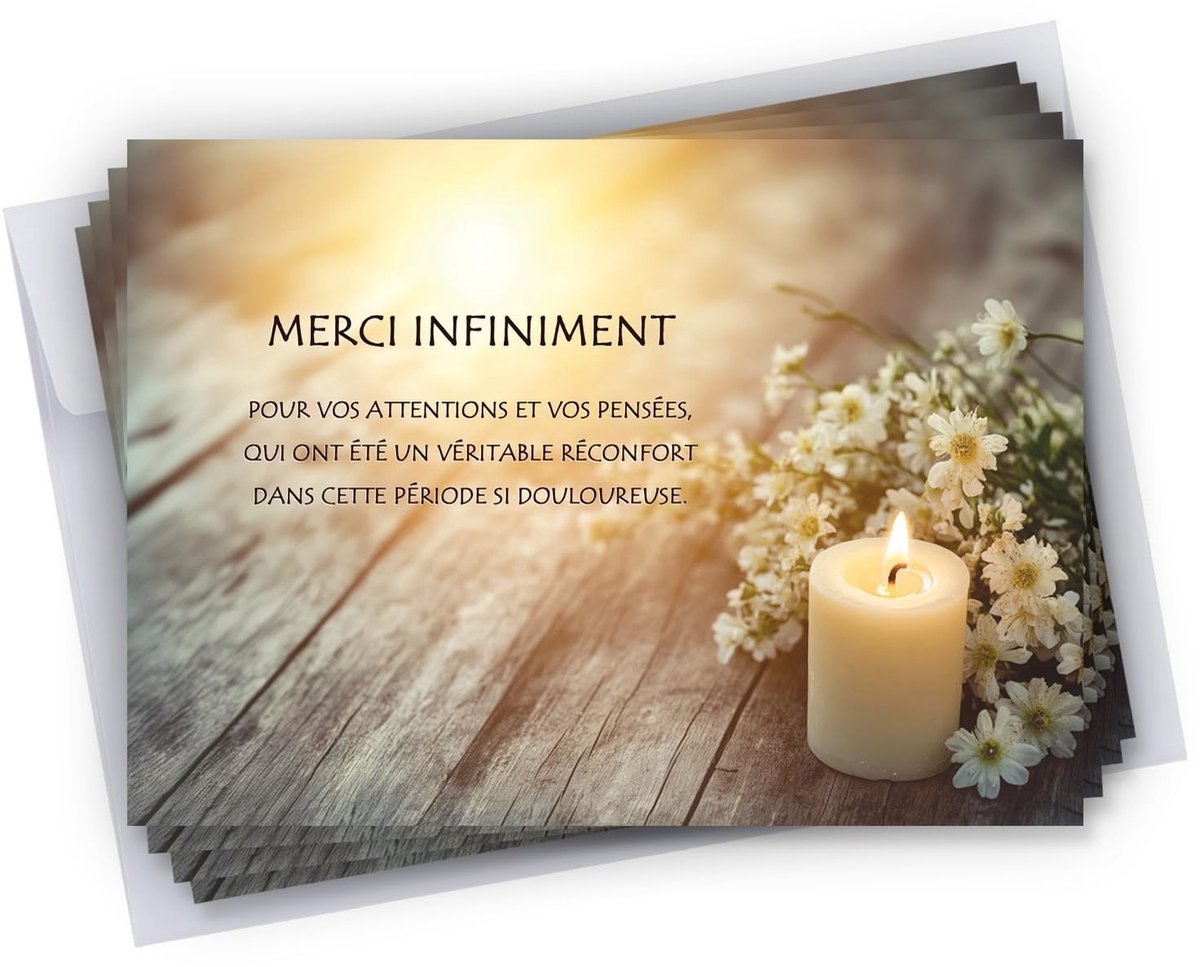 Elzusha - Set van 25 Bedankkaarten voor Overlijden - Inclusief Zelfklevende Enveloppen - 10 x 15 cm